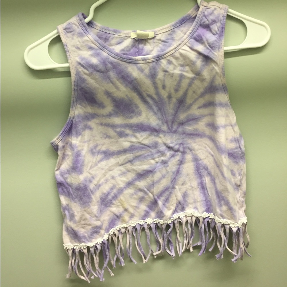 Tie dye purple and white top