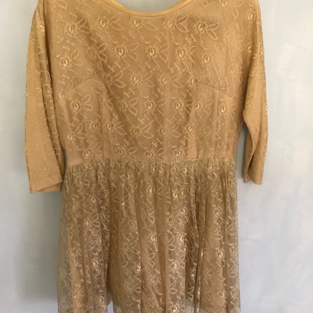 Stunning Vintage Nude Lace Dress