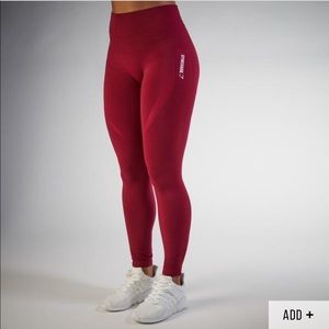 Gymshark High Waisted Seamless Legging-M Beet Marl