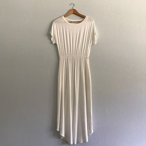 Creamy White Casual Midi Dress