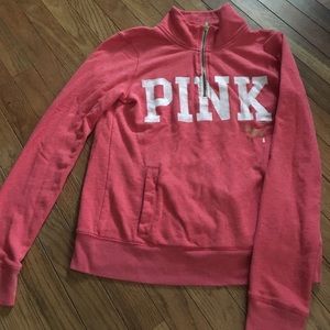 PINK 1/4 zip sweatshirt