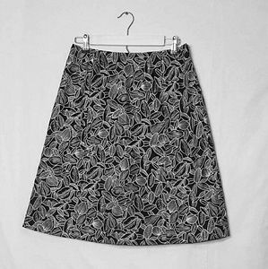 Talbots black skirt with white embroidery
