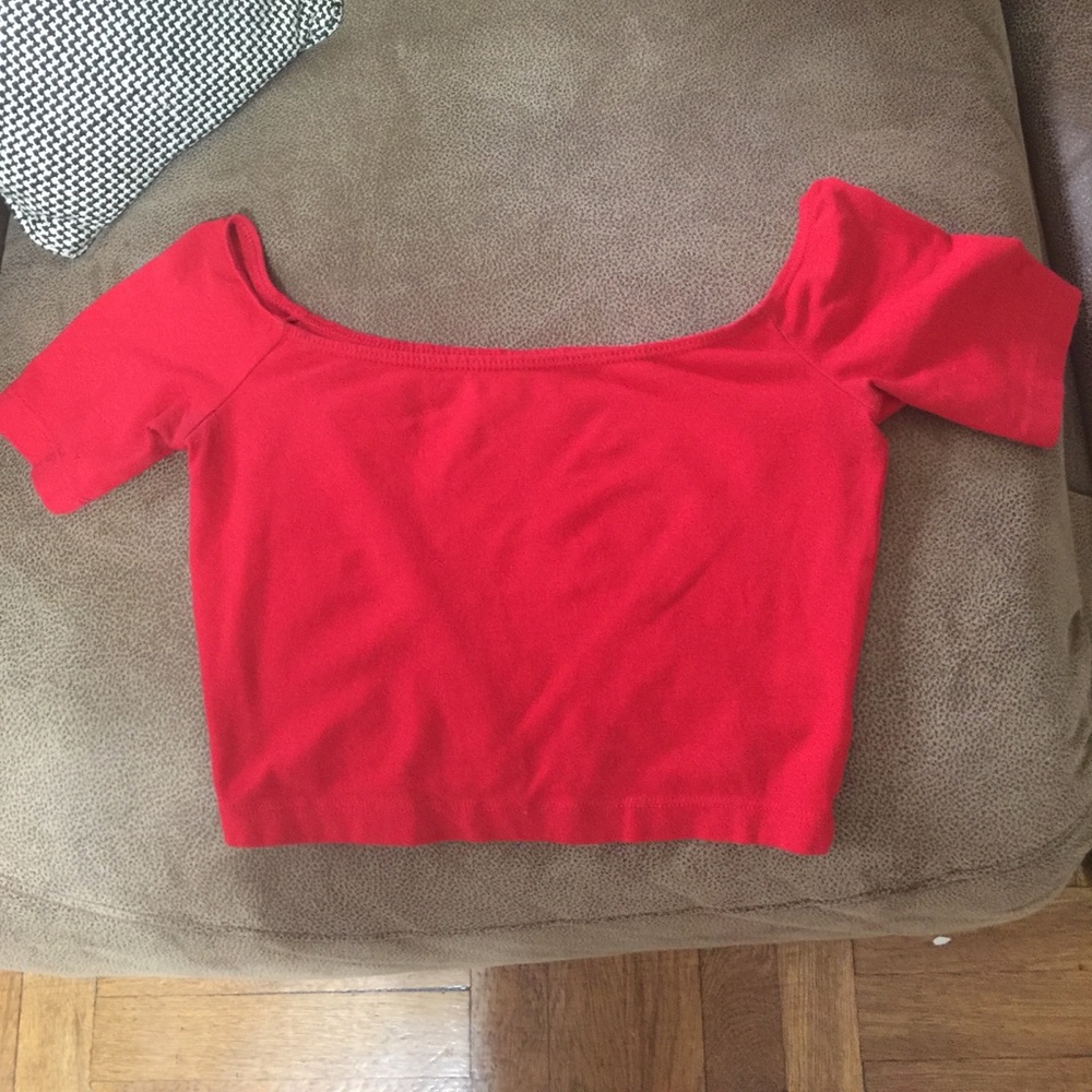 American Apparel Off-Shoulder Crop Top