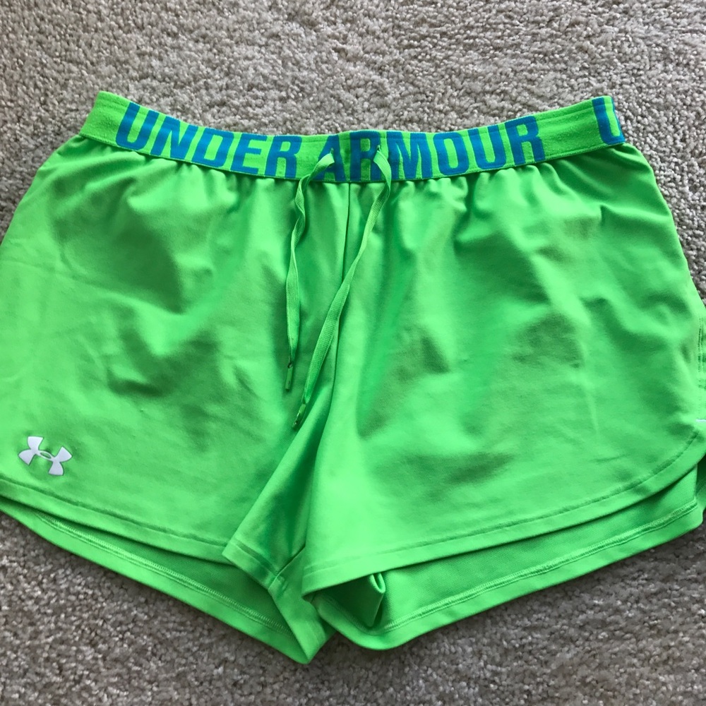 Bright Green Under Armour shorts