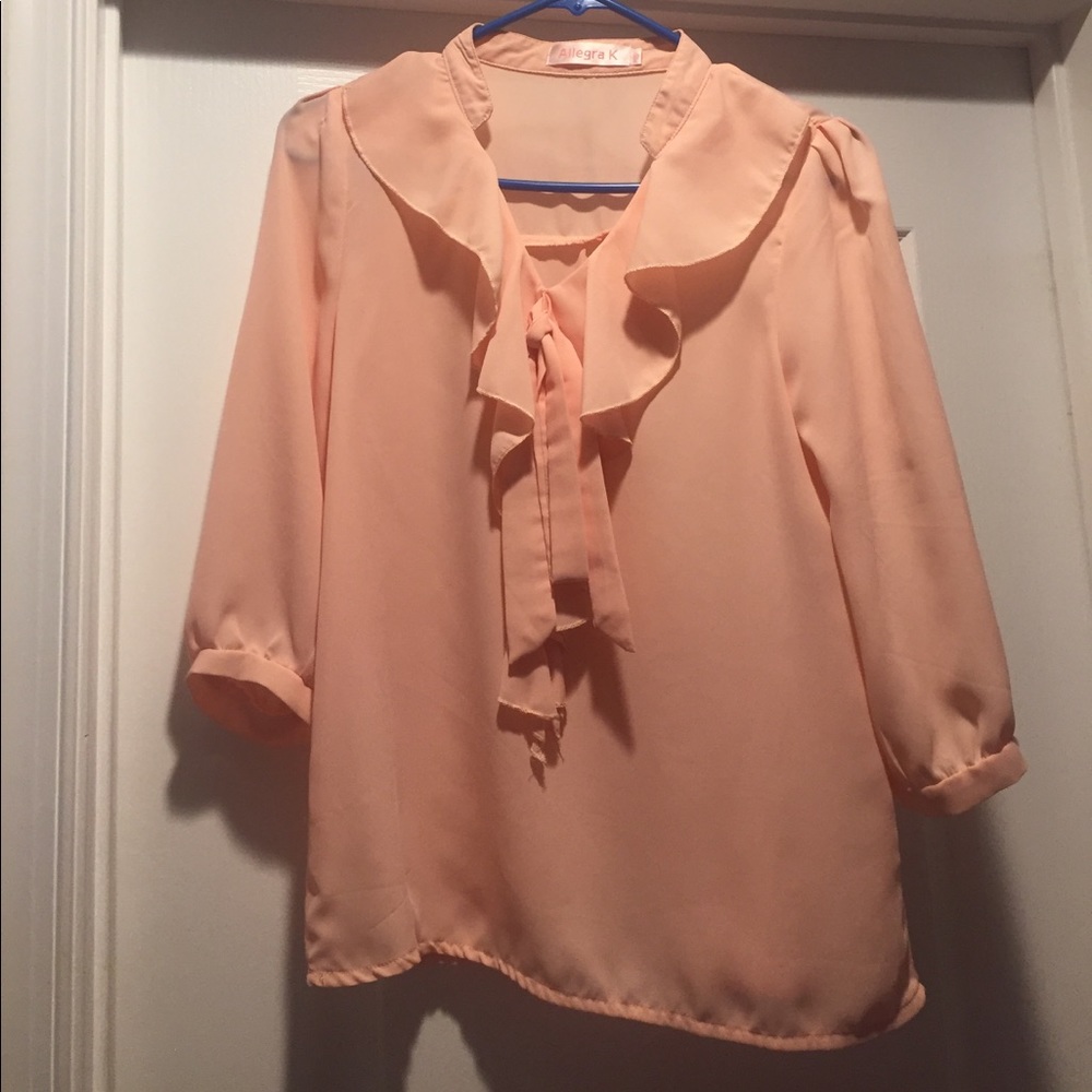 Coral chiffon blouse