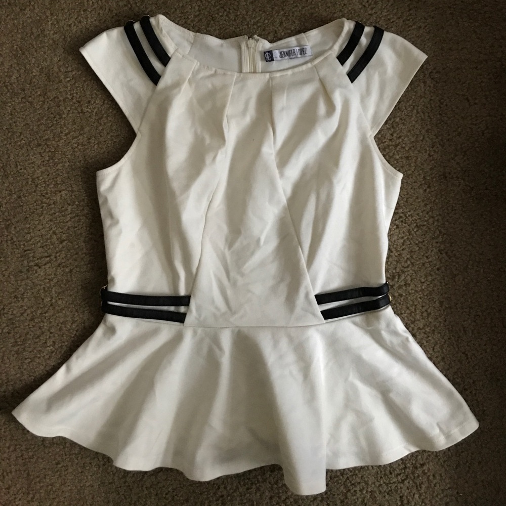 Cream Peplum Top