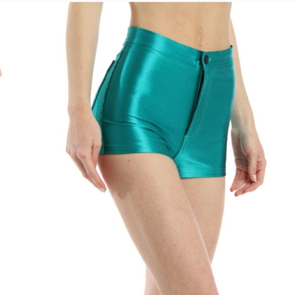 Turquoise blue disco shorts