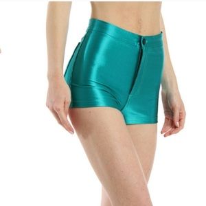 Turquoise blue disco shorts