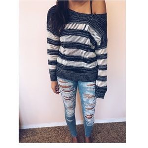 Striped knit sweater