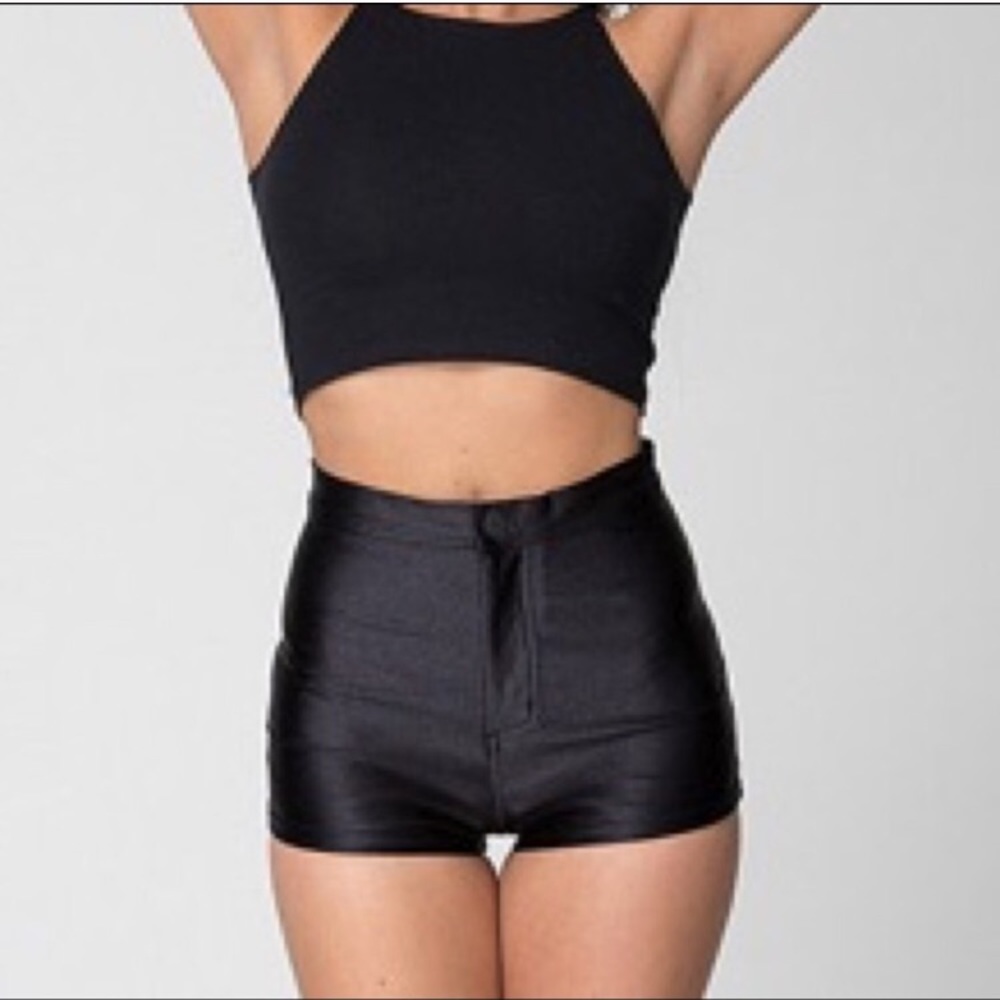 American Apparel black disco shorts