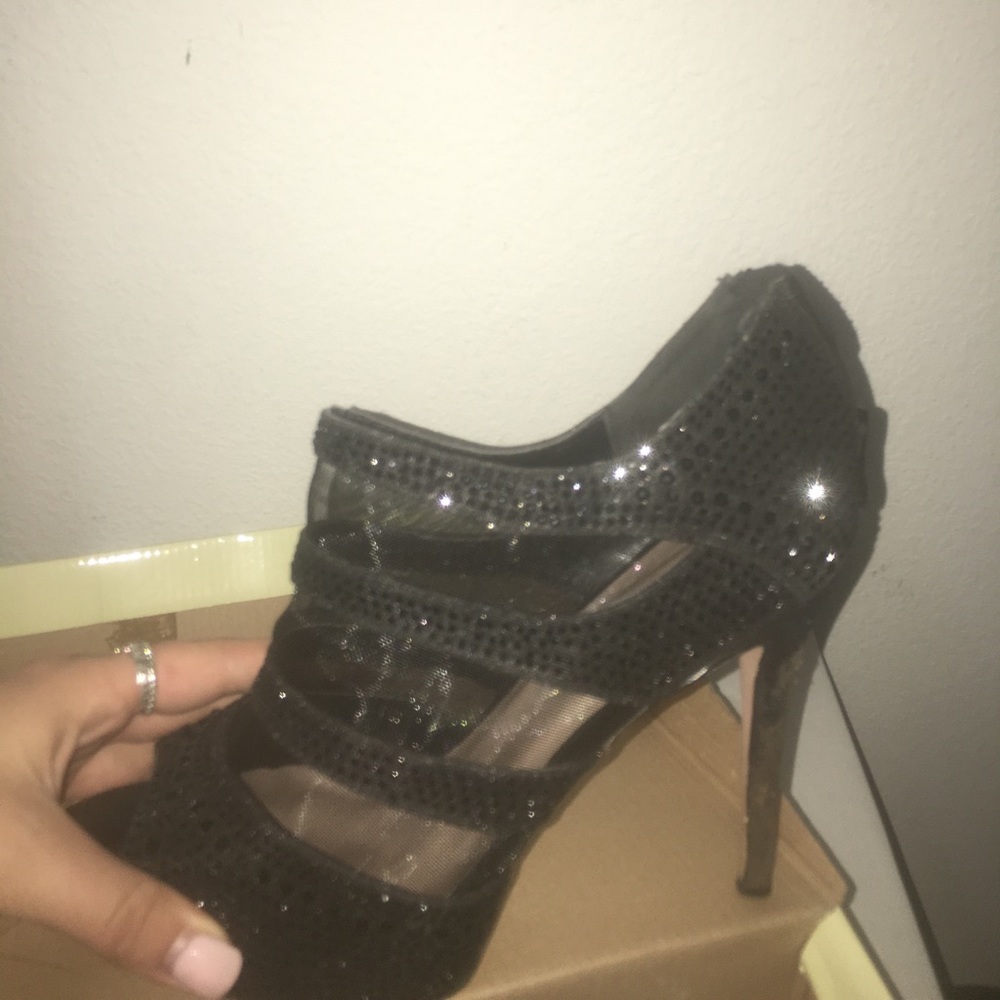 Cathy Jean heels black sparkly