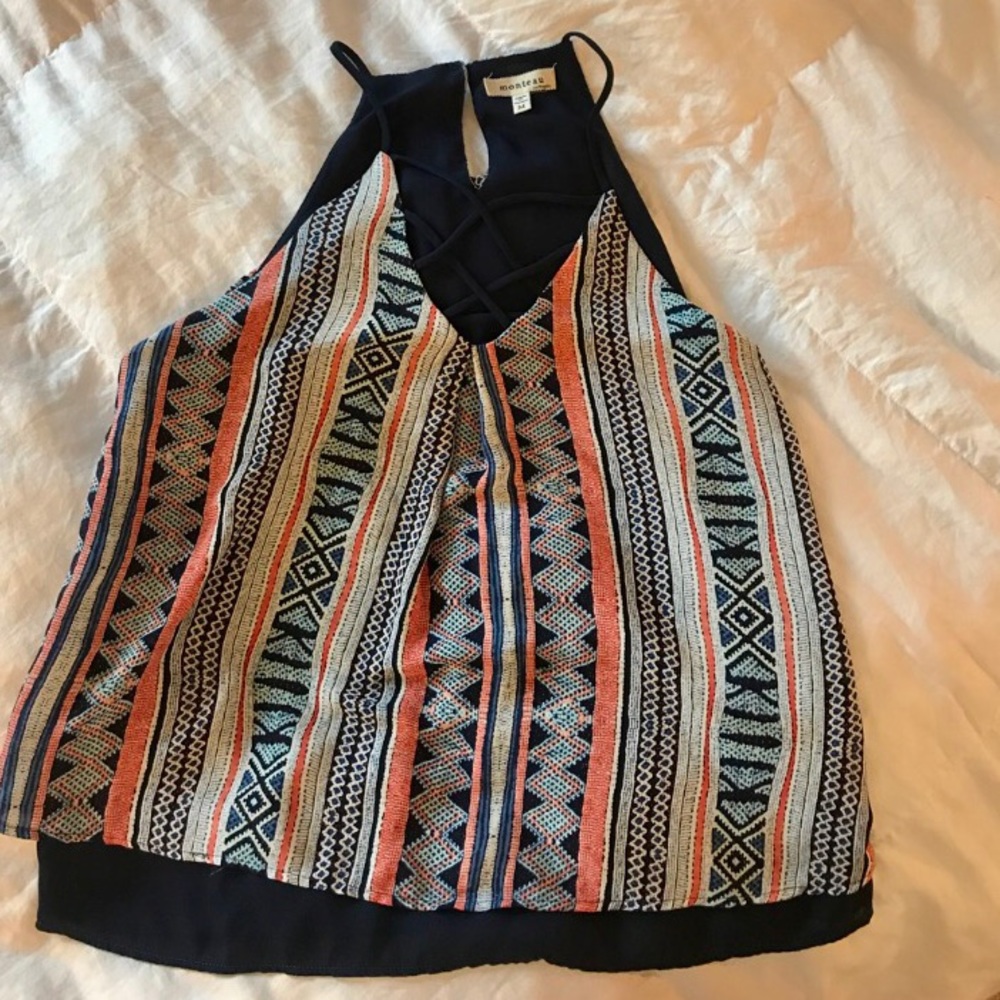 Multicolor tank strappy front