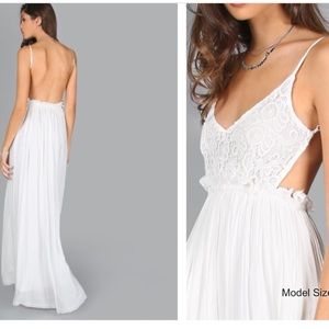 Super long black lace maxi