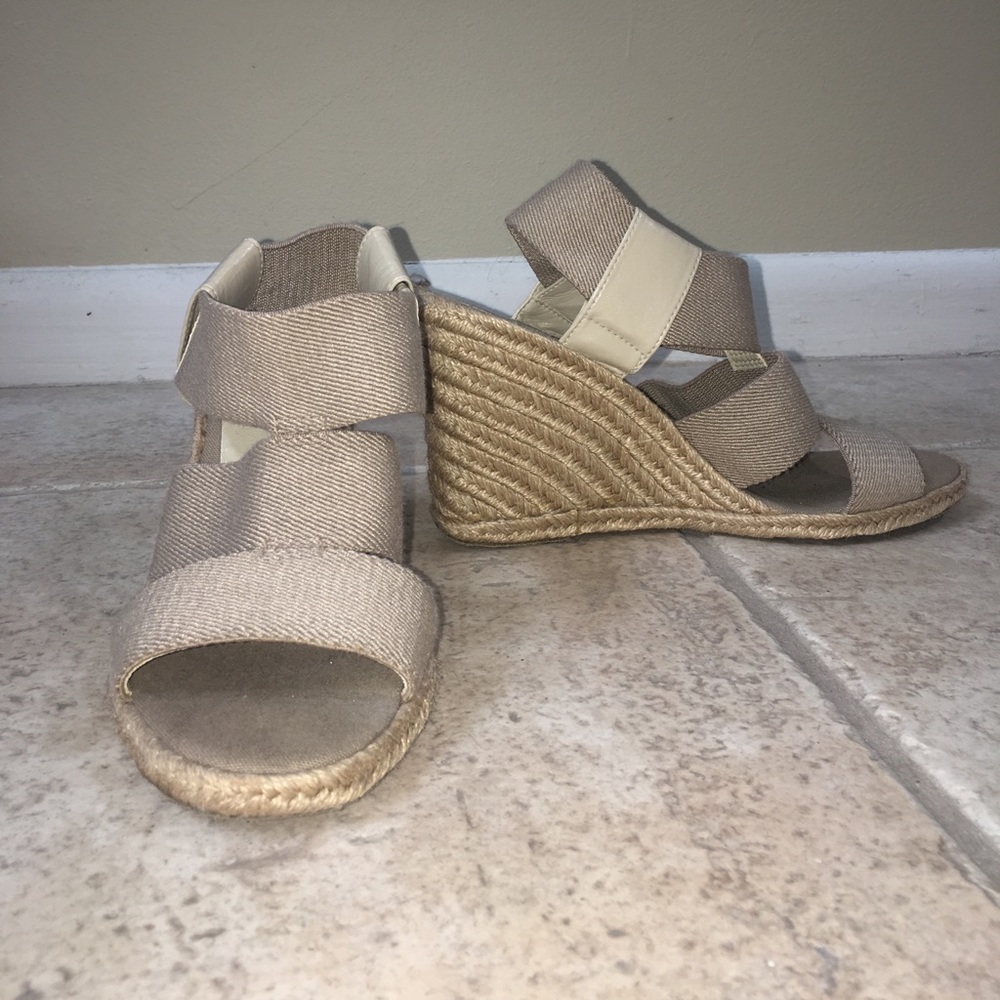 Tahari Nude & Rope Wedges