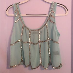 Mint green Ark & Co crop top