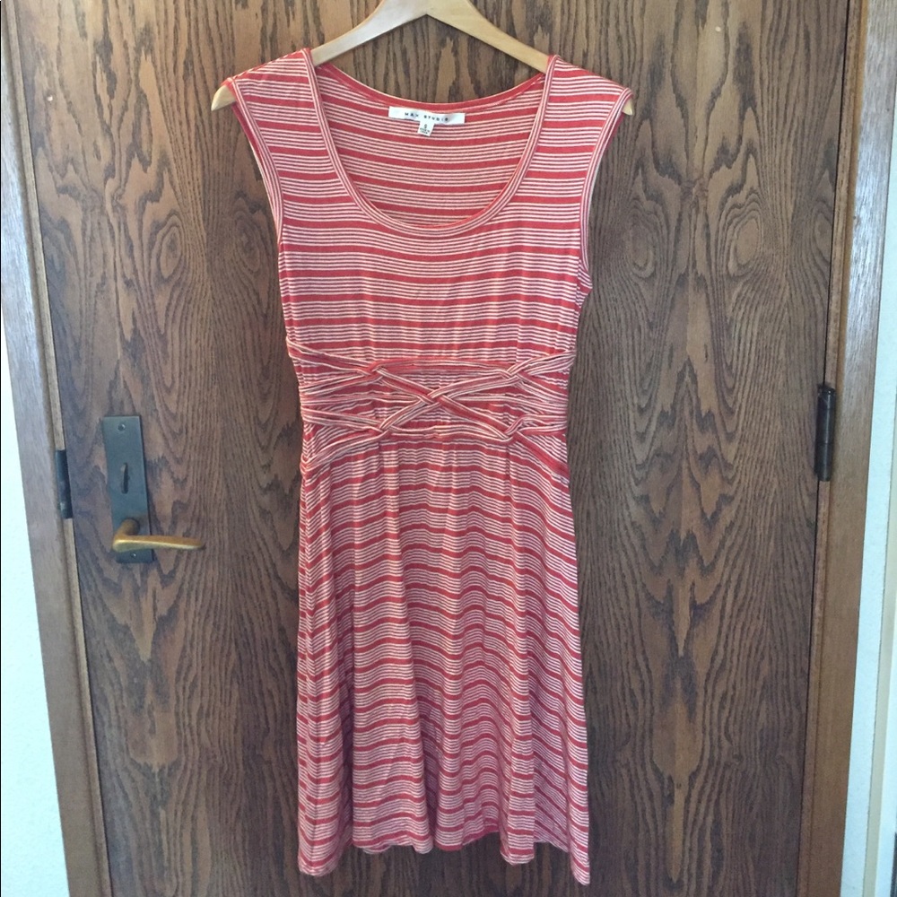 Red and white striped Max Studio dress