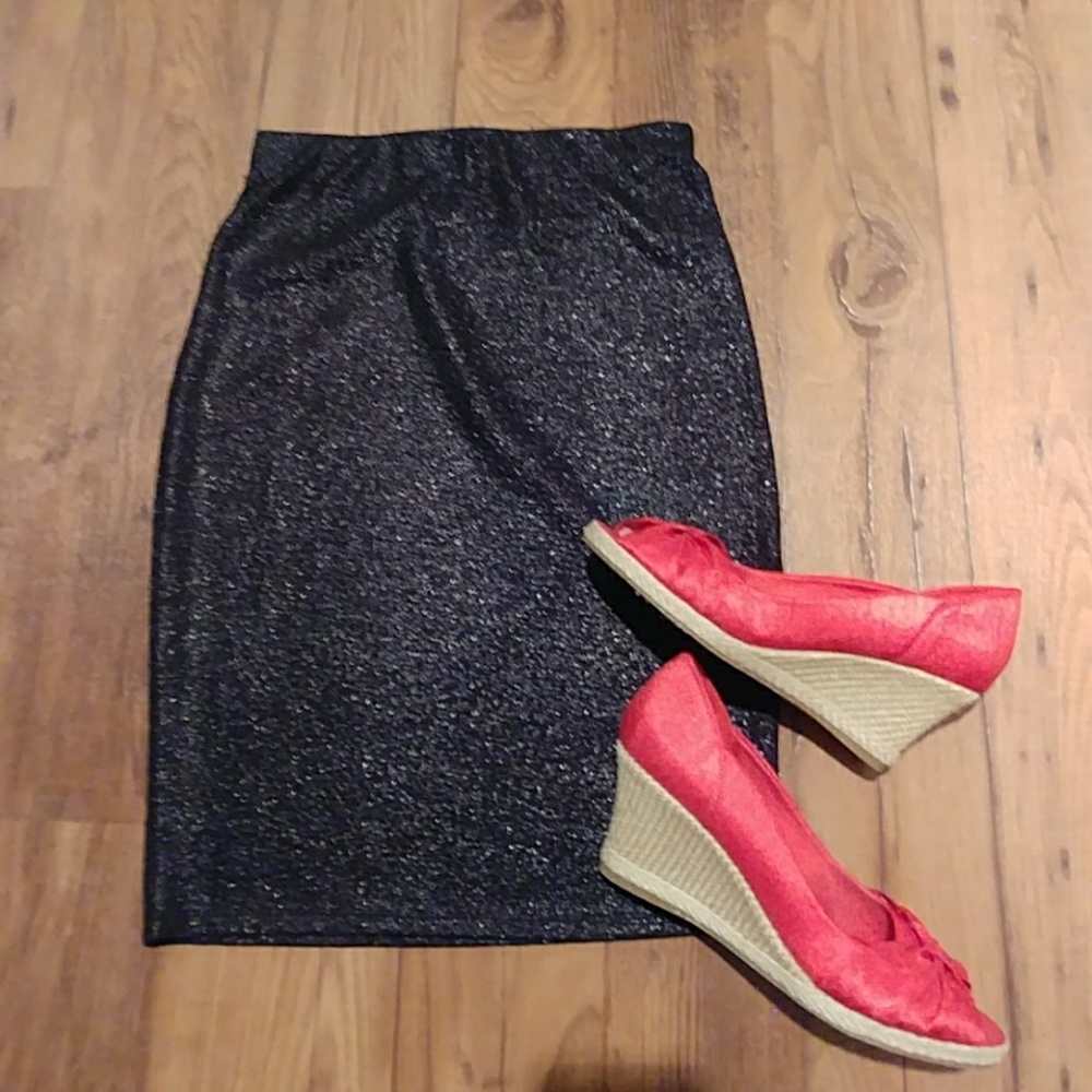 Sparkly Black Pencil Skirt