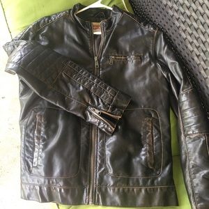 Brown Faux Leather Jacket