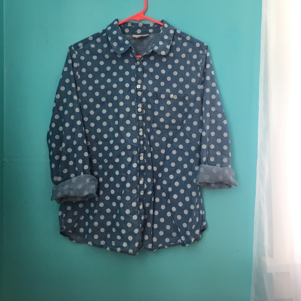 Polka Dot Denim Shirt