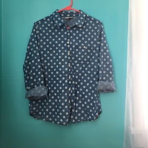 Polka Dot Denim Shirt