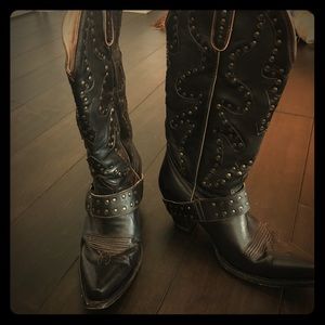 Lane black cowboy boots