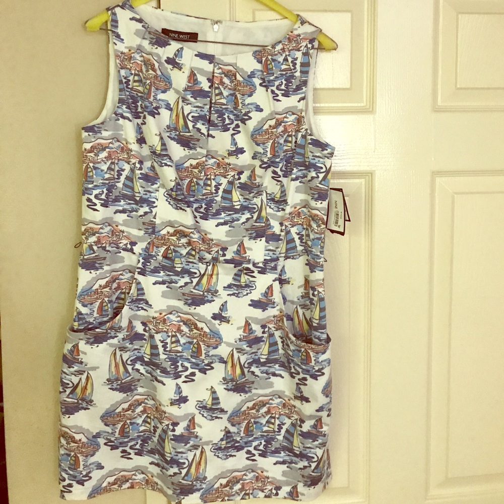 Nine West dress with sailor print.