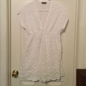 Jordan Taylor, White eyelet beach cover up