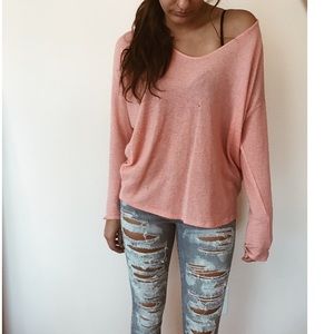 Salmon lose fitted sweater