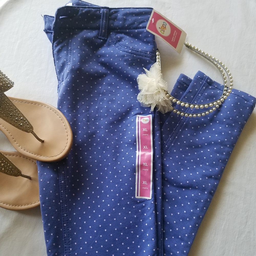 NWT - Blue w/pink knit pants