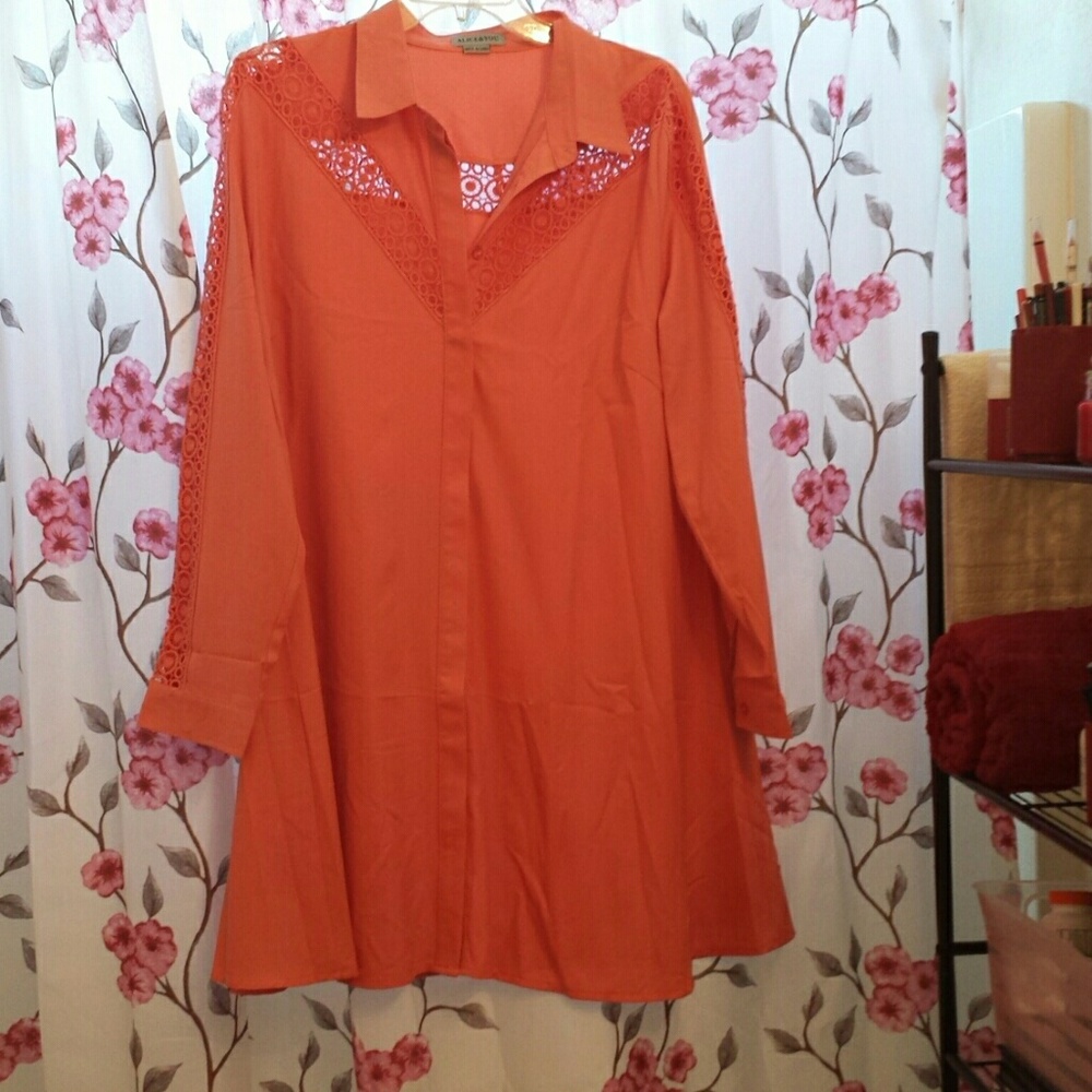 Never worn beautiful orange dress