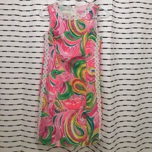 Pink Lilly Pulitzer dress with lace  trim sz 0
