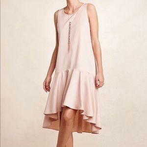 Maeve Camellia dropwaste dress pink Anthropologie