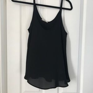 Black silk tank top