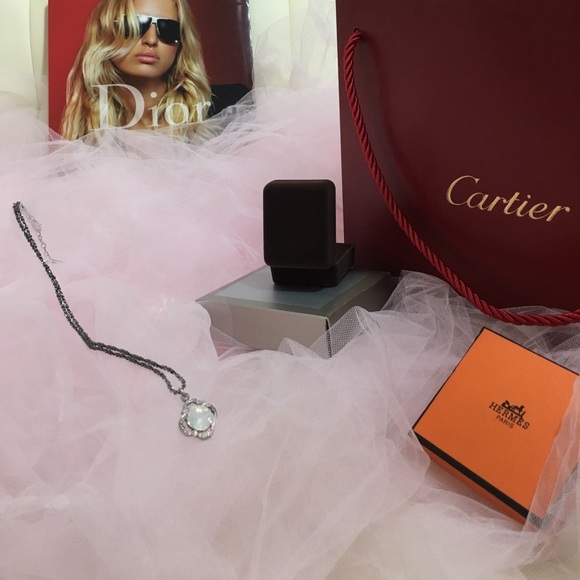 Opal necklace silver chain - Picture 4 of 4