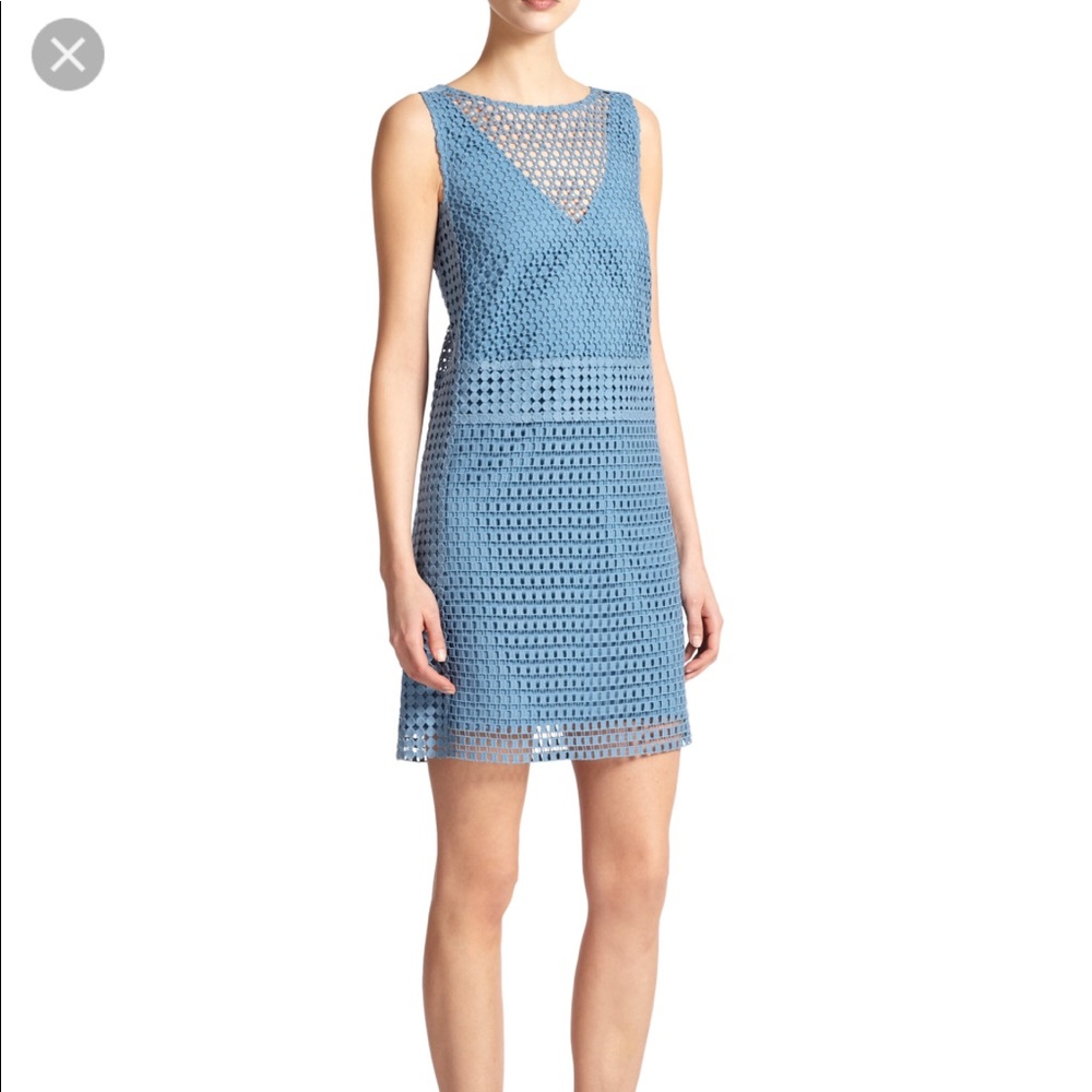 Tory burch crescent guipure lace dress in blue