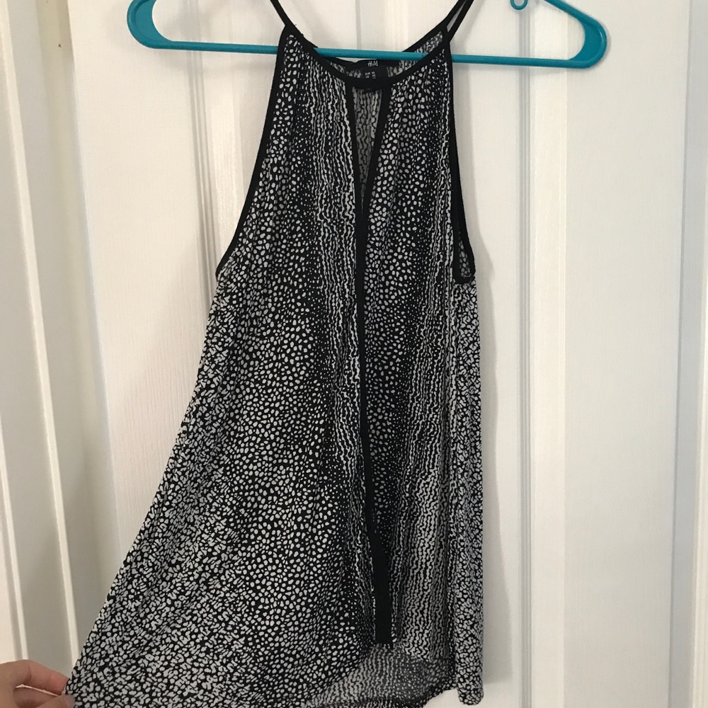 Black and white halter top