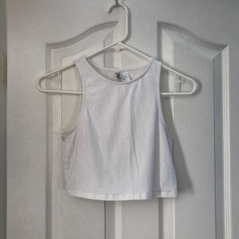 White halter tank top