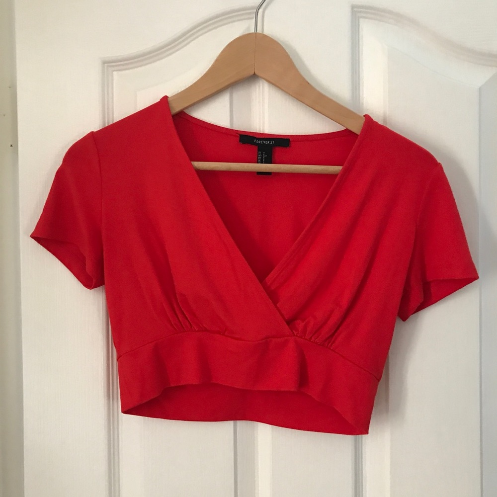 Red crop top