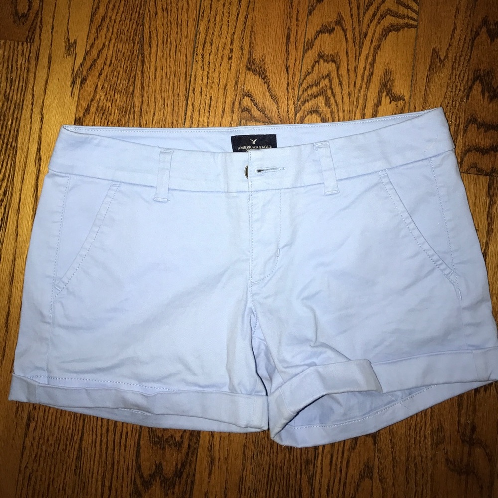 american eagle light blue shorts