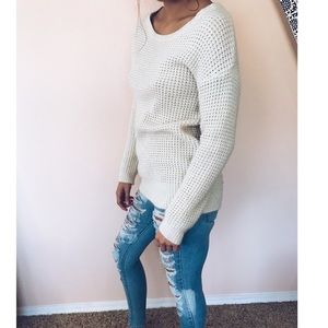 Knit white sweater