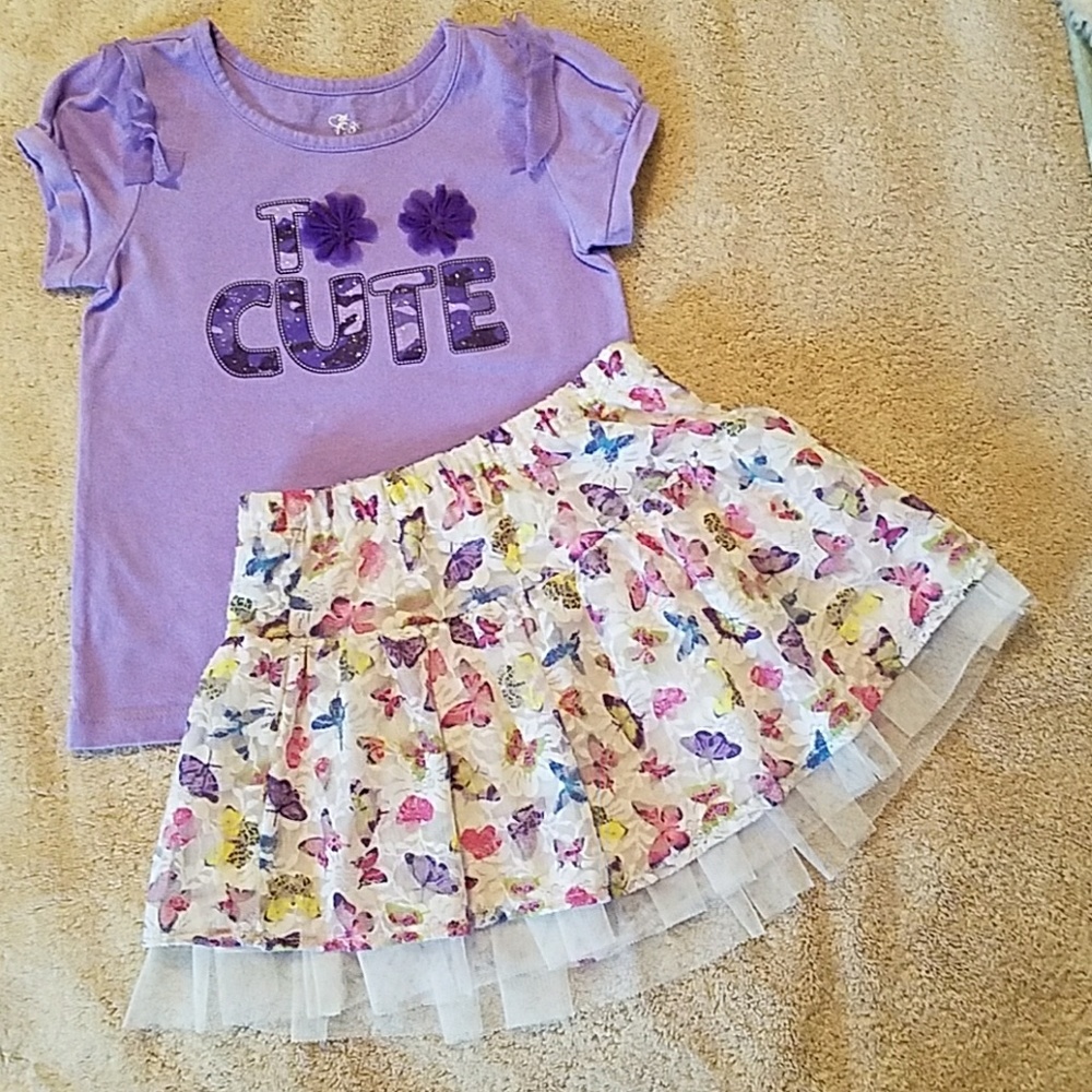 Children's Place Toddler Girls Top and Skirt Set