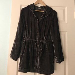 J. Jill Brown Velvet Jacket Hoodie Size XS