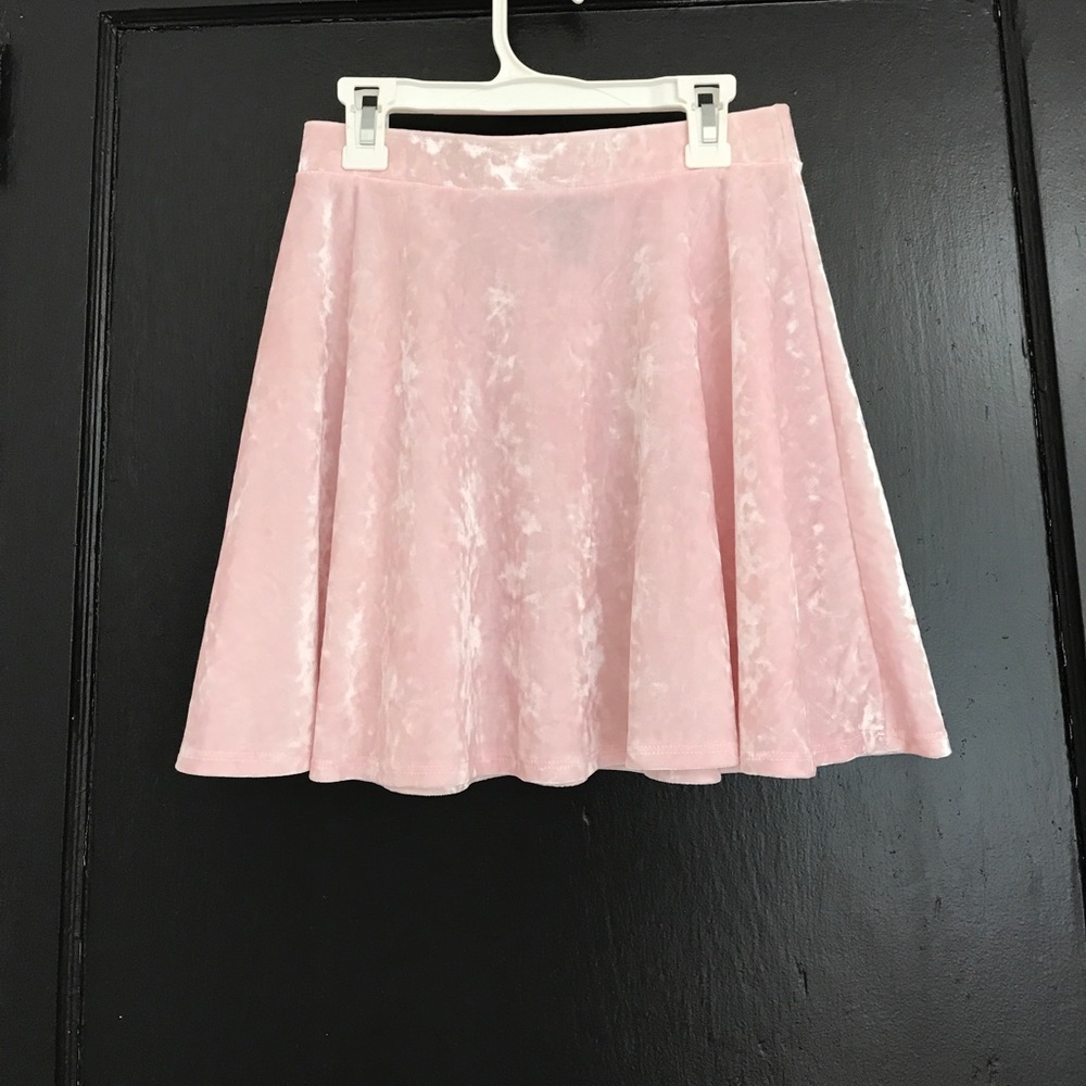 Pink velvet skirt