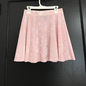 Pink velvet skirt