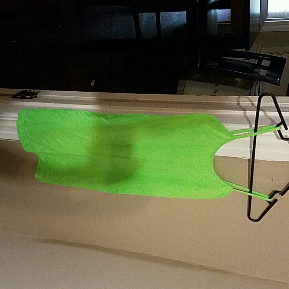Mini neon green tank dress