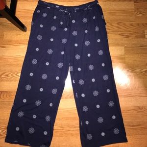 Patterned Blue and White Palazzo Pants