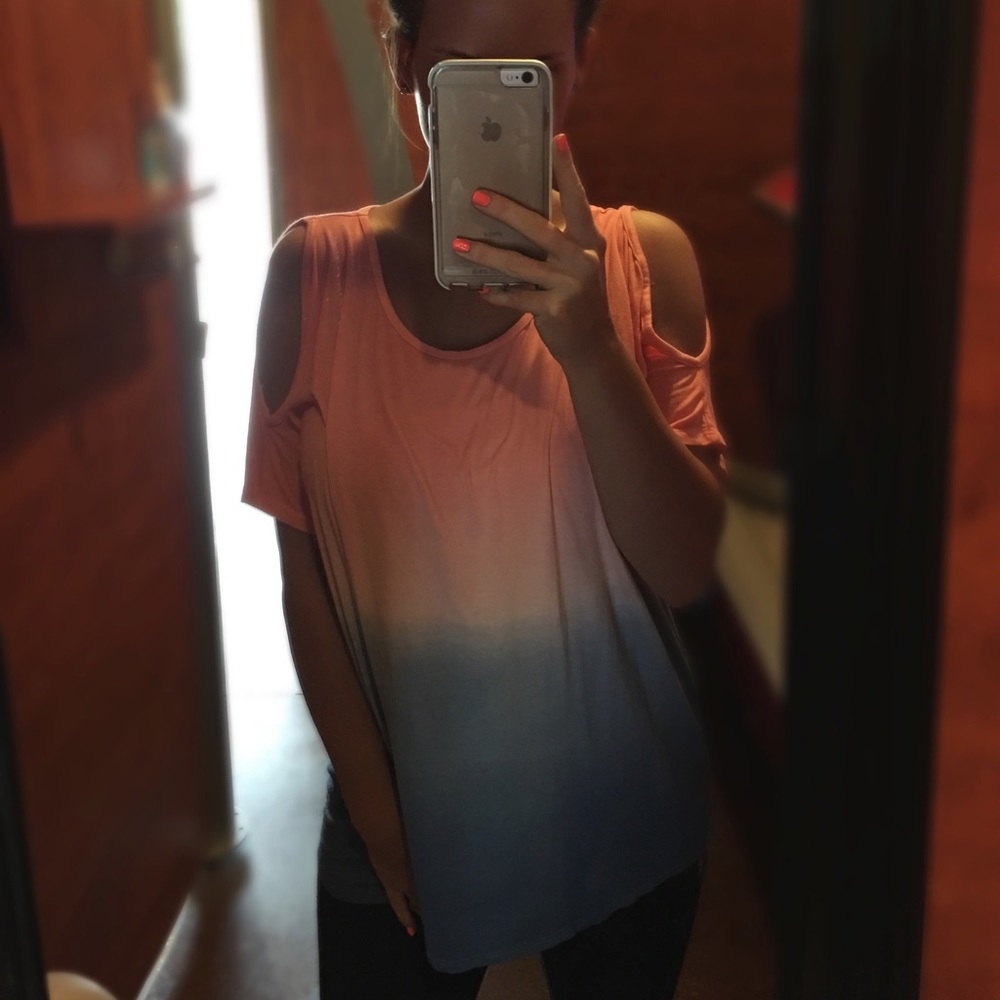 Ombré cold shoulder tunic