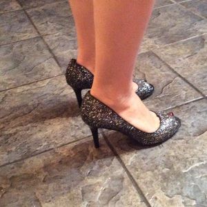 Kelly &Katie Black Sparkle Heels