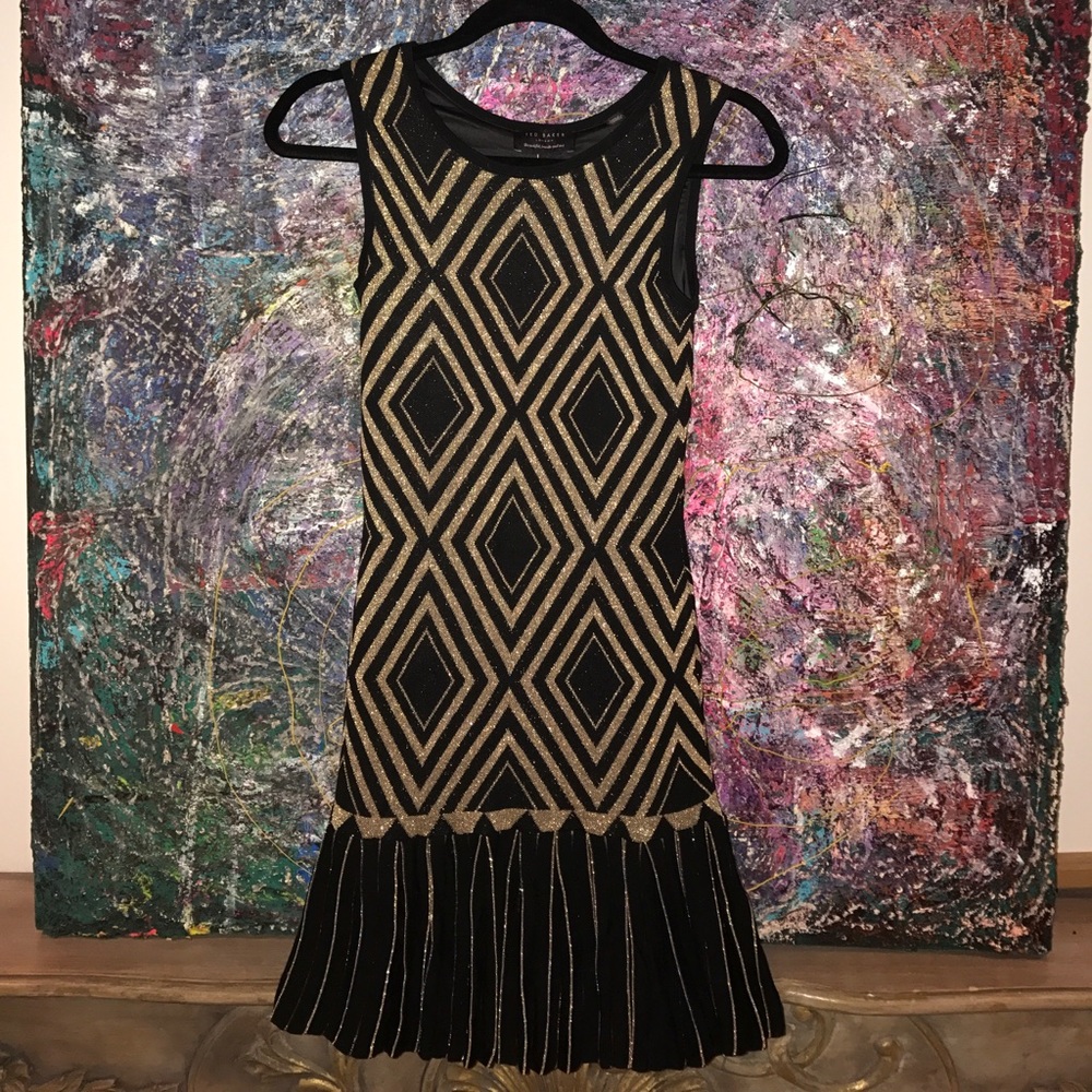 Ted Baker black&gold dress