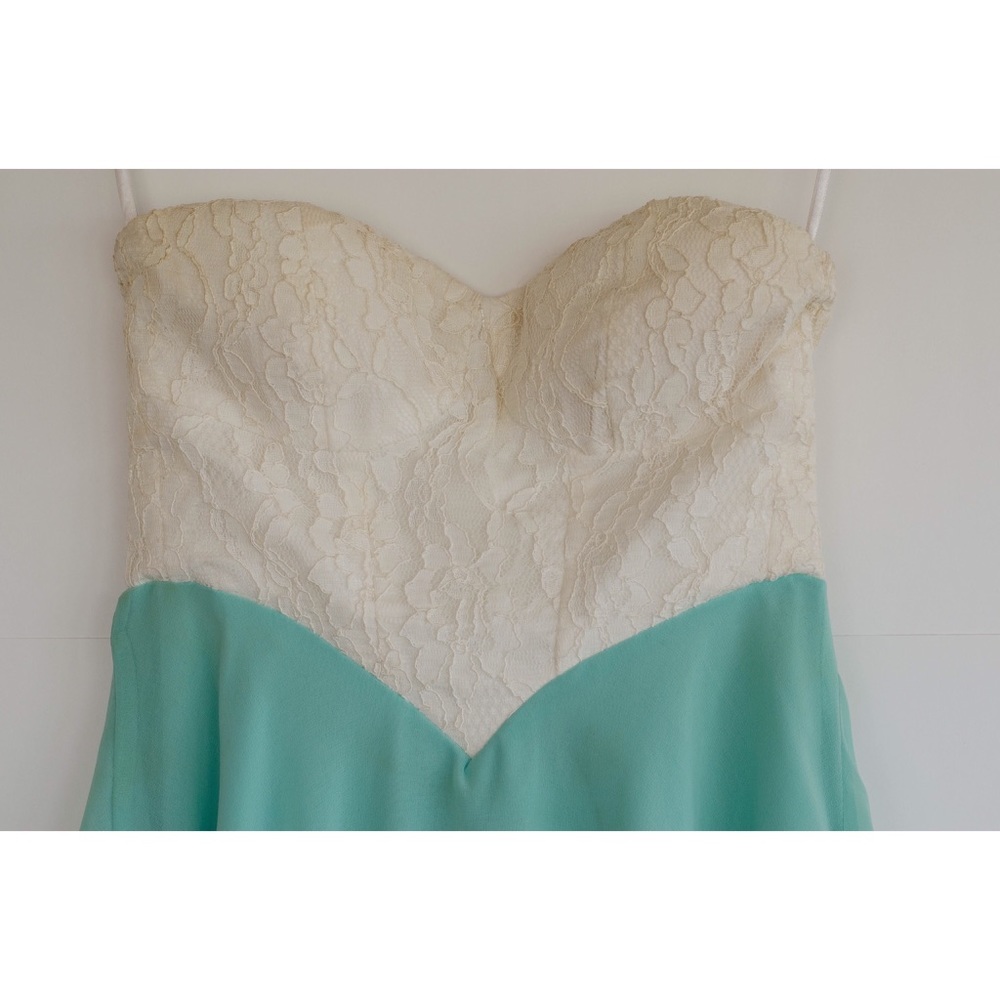 Strapless lace bodice mini dress